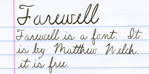 Farewell font sample