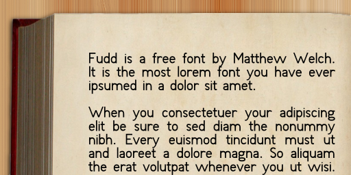 Fudd font sample