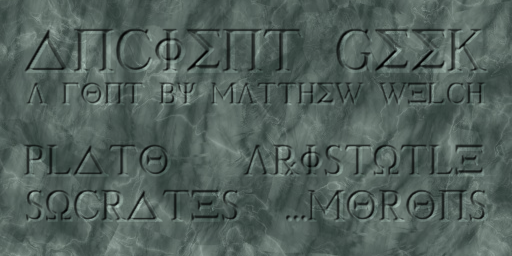 Ancient Geek font sample